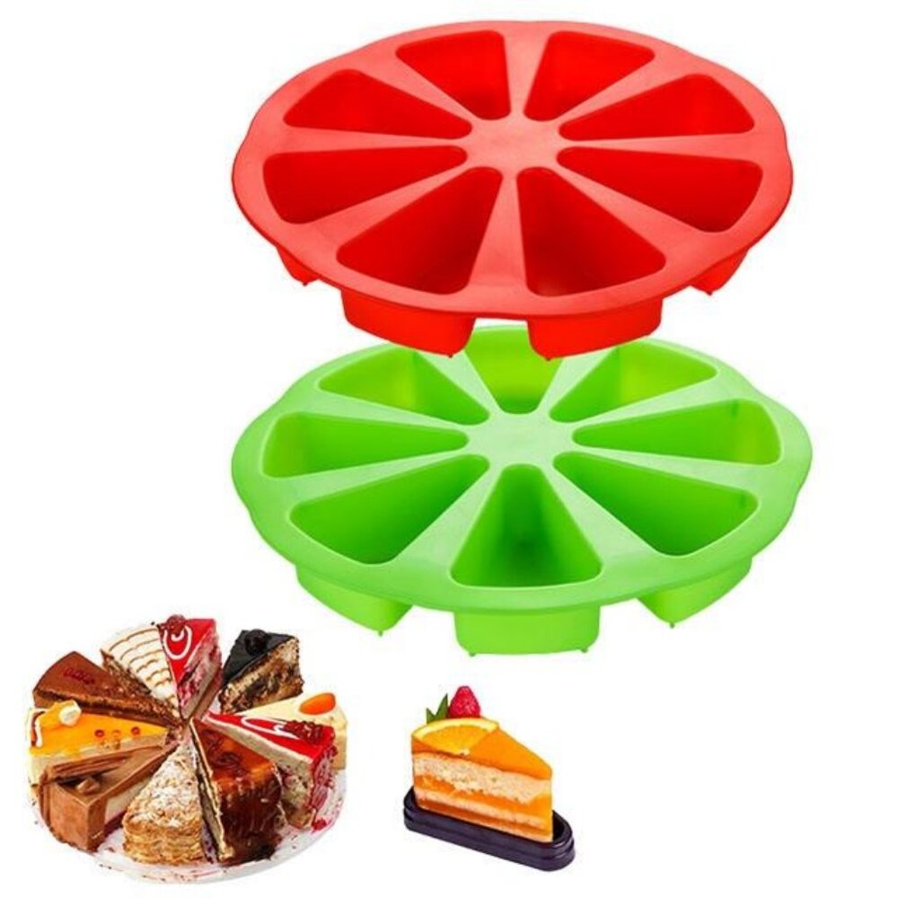 Silicone DIY Baking Molds Large 8 Cavity Silicone Scone Pan/CakesSlicesMold2Pack